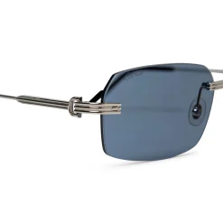 Cartier Eyewear CT0271S-003 Silver Blue Sunglasses< Sunglasses