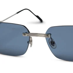Cartier Eyewear CT0271S-003 Silver Blue Sunglasses< Sunglasses