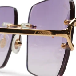 Cartier Eyewear Custom CT00920-001 C Decor Purple Rimless Sunglasses< Sunglasses