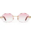 Cartier Eyewear Custom CT0052O-006 C Decor Rimless Sunglasses< Sunglasses