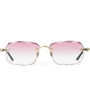 Cartier Eyewear Custom CT0309O-001 Panthère Gold Pink Rimless Sunglasses< Sunglasses