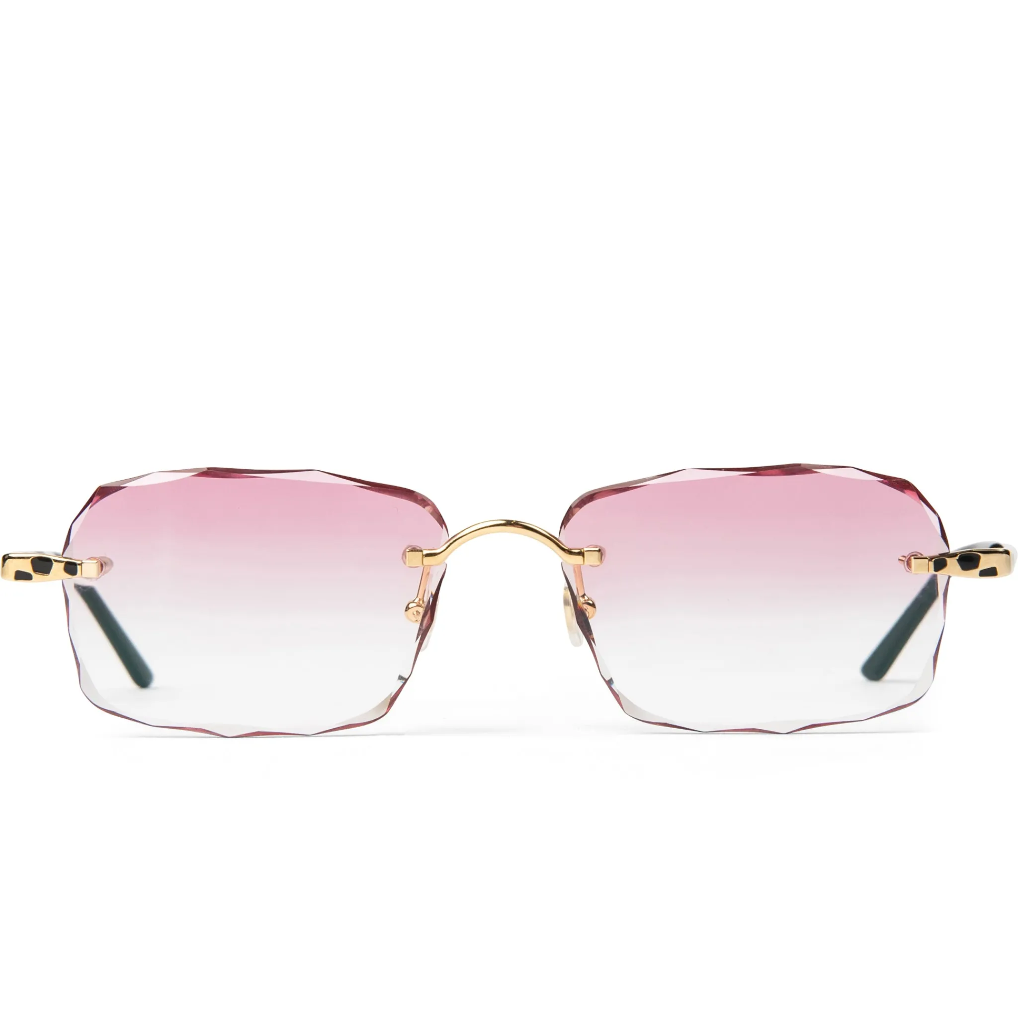 Cartier Eyewear Custom CT0309O-001 Panthère Gold Pink Rimless Sunglasses< Sunglasses