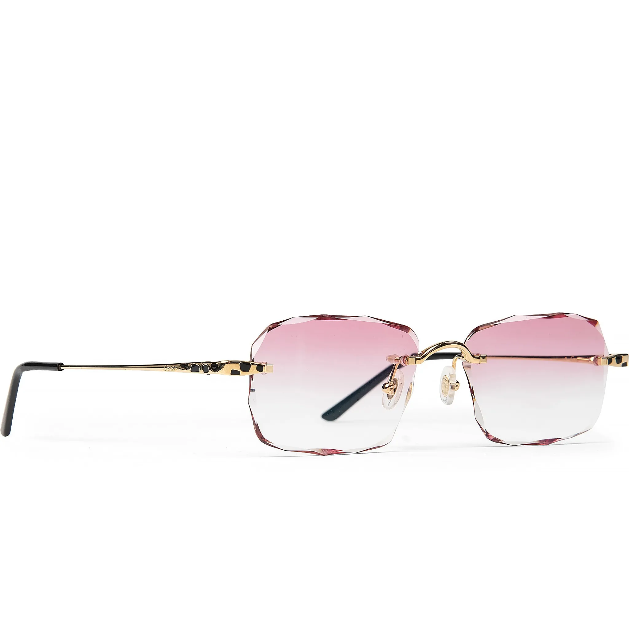 Cartier Eyewear Custom CT0309O-001 Panthère Gold Pink Rimless Sunglasses< Sunglasses