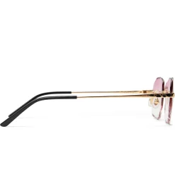 Cartier Eyewear Custom CT0309O-001 Panthère Gold Pink Rimless Sunglasses< Sunglasses
