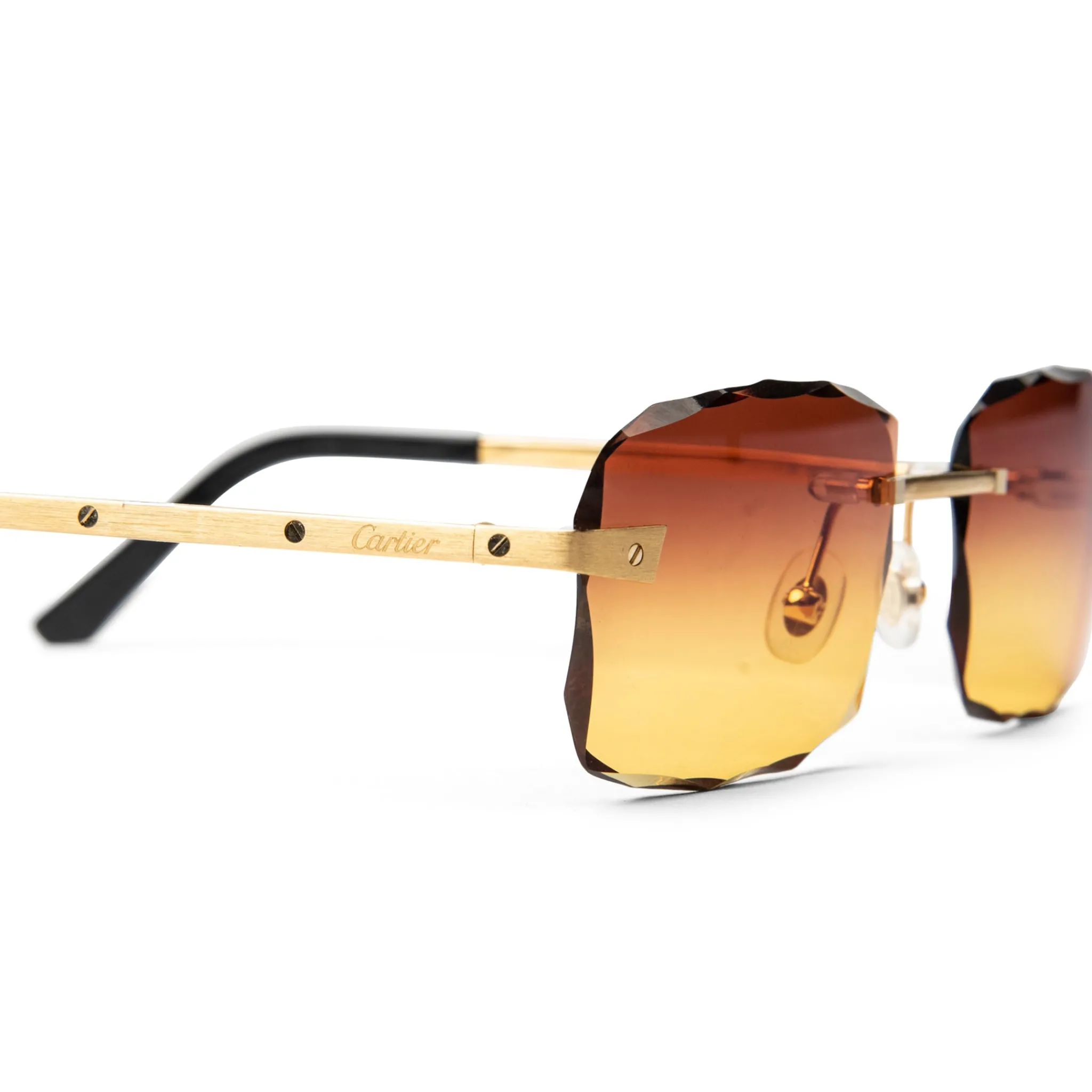 Cartier Eyewear Custom CT0167O-004 Santos De Cartier Rimless Sunglasses< Sunglasses