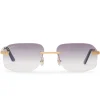 Cartier Eyewear Custom CT0167O-001 Santos De Cartier Rimless Sunglasses< Sunglasses