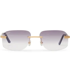 Cartier Eyewear Custom CT0167O-001 Santos De Cartier Rimless Sunglasses< Sunglasses