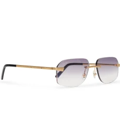 Cartier Eyewear Custom CT0167O-001 Santos De Cartier Rimless Sunglasses< Sunglasses