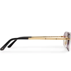 Cartier Eyewear Custom CT0167O-001 Santos De Cartier Rimless Sunglasses< Sunglasses