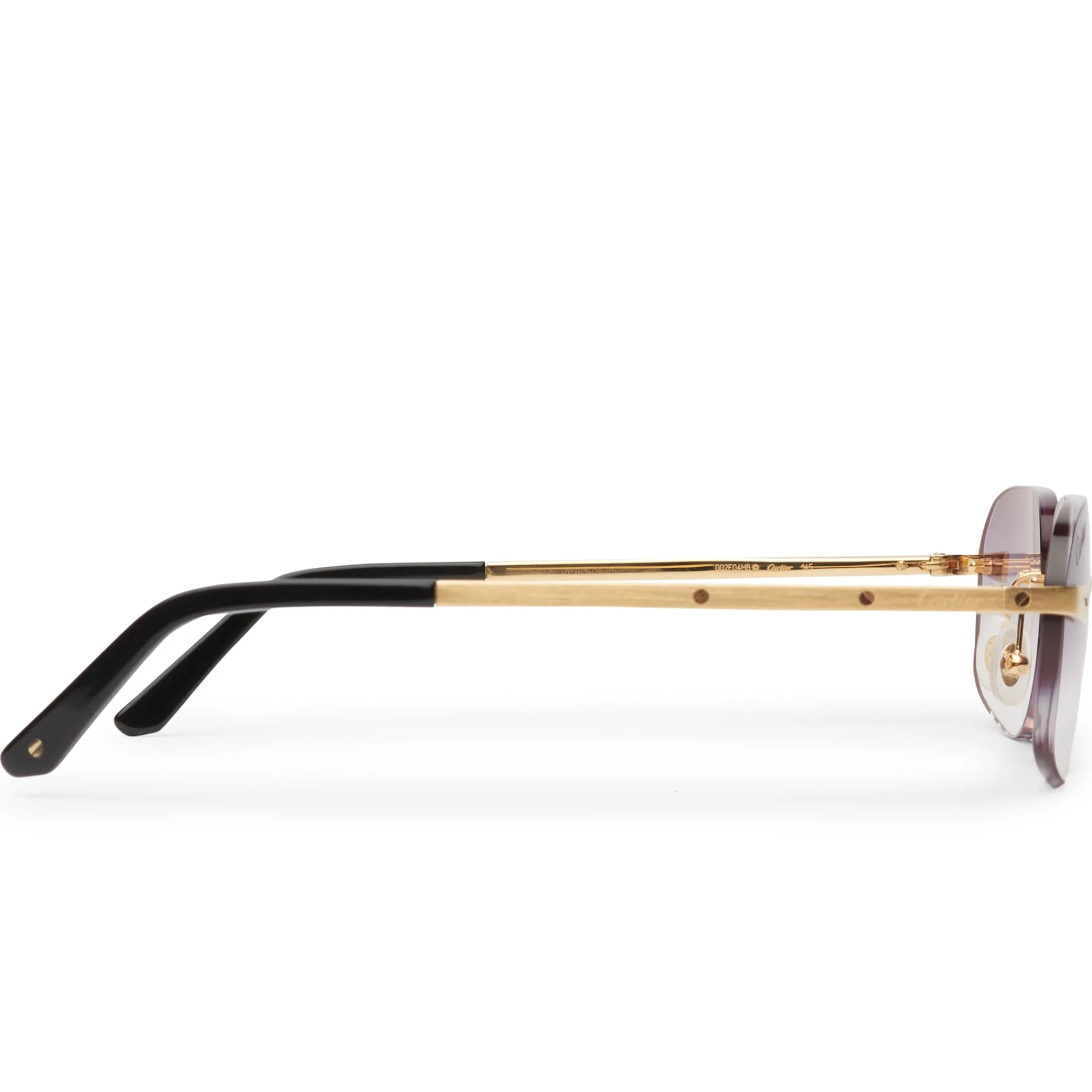Cartier Eyewear Custom CT0167O-001 Santos De Cartier Rimless Sunglasses< Sunglasses