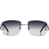 Cartier Eyewear Custom CT00920-002 C Decor Silver Rimless Sunglasses< Sunglasses