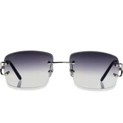 Cartier Eyewear Custom CT00920-002 C Decor Silver Rimless Sunglasses< Sunglasses