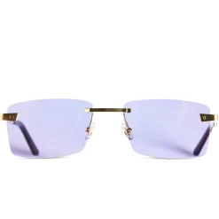 Cartier Eyewear Custom CT0167O-001 Santos De Cartier Rimless Sunglasses< Sunglasses