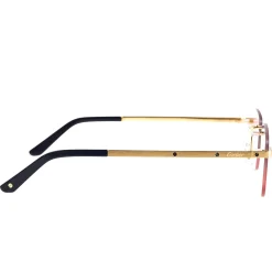 Cartier Eyewear Custom CT0167O-001 Santos De Cartier Rimless Sunglasses< Sunglasses