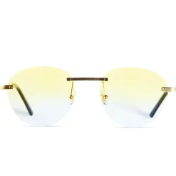 Cartier Eyewear Custom CT0167O Santos De Cartier Rimless Sunglasses< Sunglasses