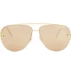 Cartier Eyewear Cartier Panthère De Cartier CT0065S-002 Gold Sunglasses< Sunglasses