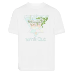 Casablanca Tennis Club Printed T Shirt White Pastelle< T-shirts