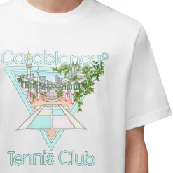 Casablanca Tennis Club Printed T Shirt White Pastelle< T-shirts