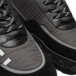 Chanel CC Grey Black White Nylon Calfskin Sneaker - Preloved< Black Trainers|Designer Trainers