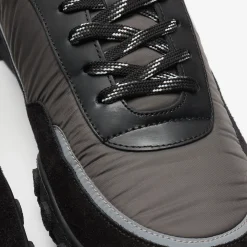 Chanel CC Grey Black White Nylon Calfskin Sneaker - Preloved< Black Trainers|Designer Trainers