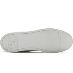 Chanel CC High White Red Velvet Sneaker - Preloved< White Trainers|Designer Trainers