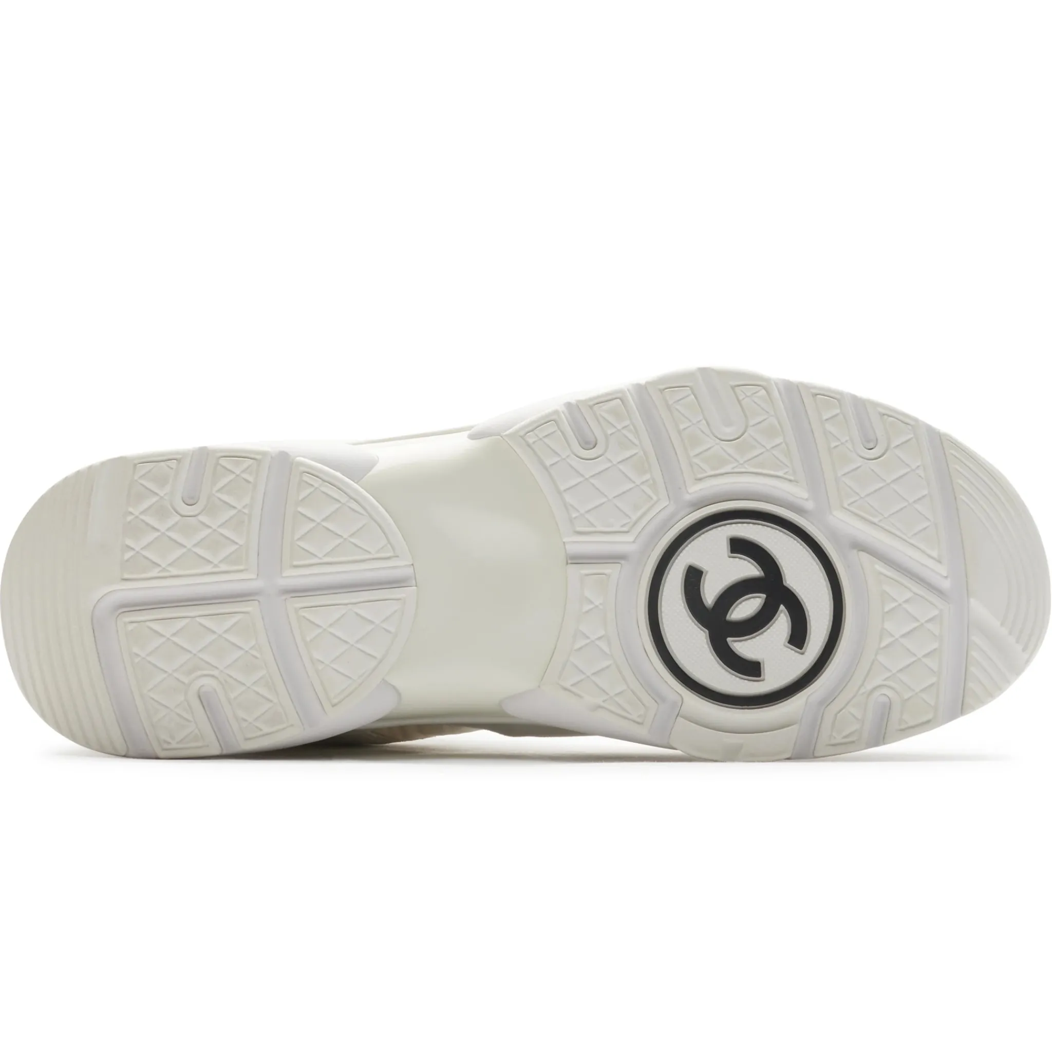 Chanel CC Logo Triple White Nylon Reflective Sneaker - Preloved< White Trainers|Designer Trainers