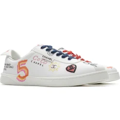 Chanel x Pharrell White Canvas Sneaker - Preloved< White Trainers|Designer Trainers
