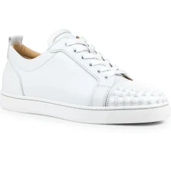Christian Louboutin Louis Junior Spikes Leather White< White Trainers|Designer Trainers