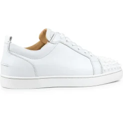 Christian Louboutin Louis Junior Spikes Leather White< White Trainers|Designer Trainers