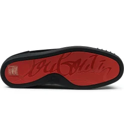 Christian Louboutin Louis Junior Spikes Suede Black< Black Trainers|Designer Trainers