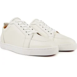 Christian Louboutin Rantulow Flat White Grain< White Trainers|Designer Trainers