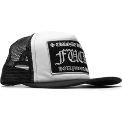 Chrome Hearts Fuck Hollywood White Black Trucker Cap< Hats & Caps