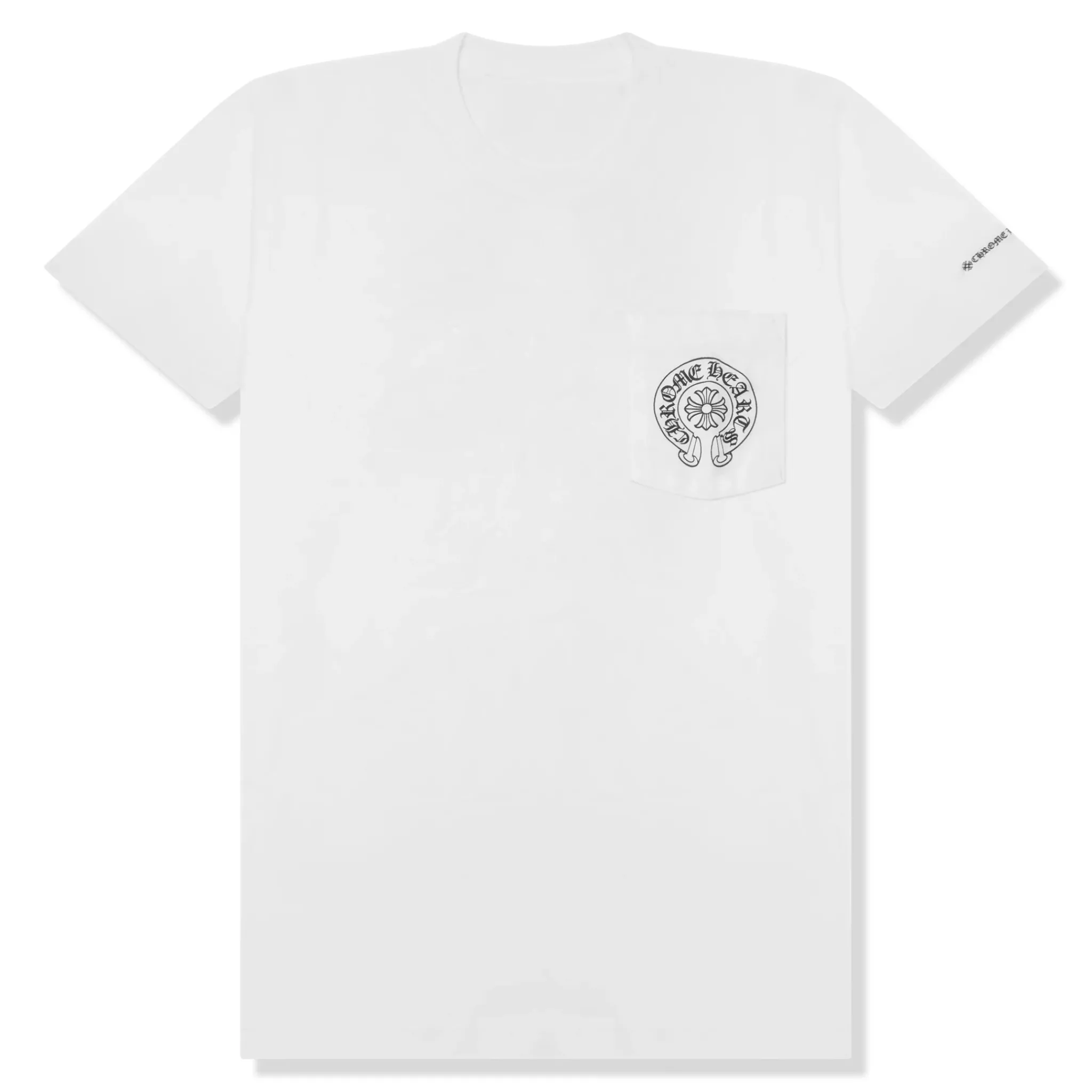 Chrome Hearts Horse Shoe Pocket Logo White T Shirt< T-shirts