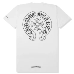 Chrome Hearts Horse Shoe Pocket Logo White T Shirt< T-shirts