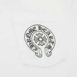 Chrome Hearts Horse Shoe Pocket Logo White T Shirt< T-shirts