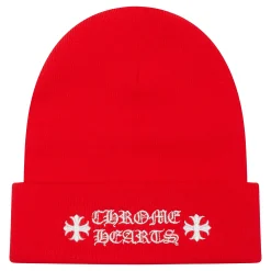 Chrome Hearts Logo Red Beanie< Hats & Caps