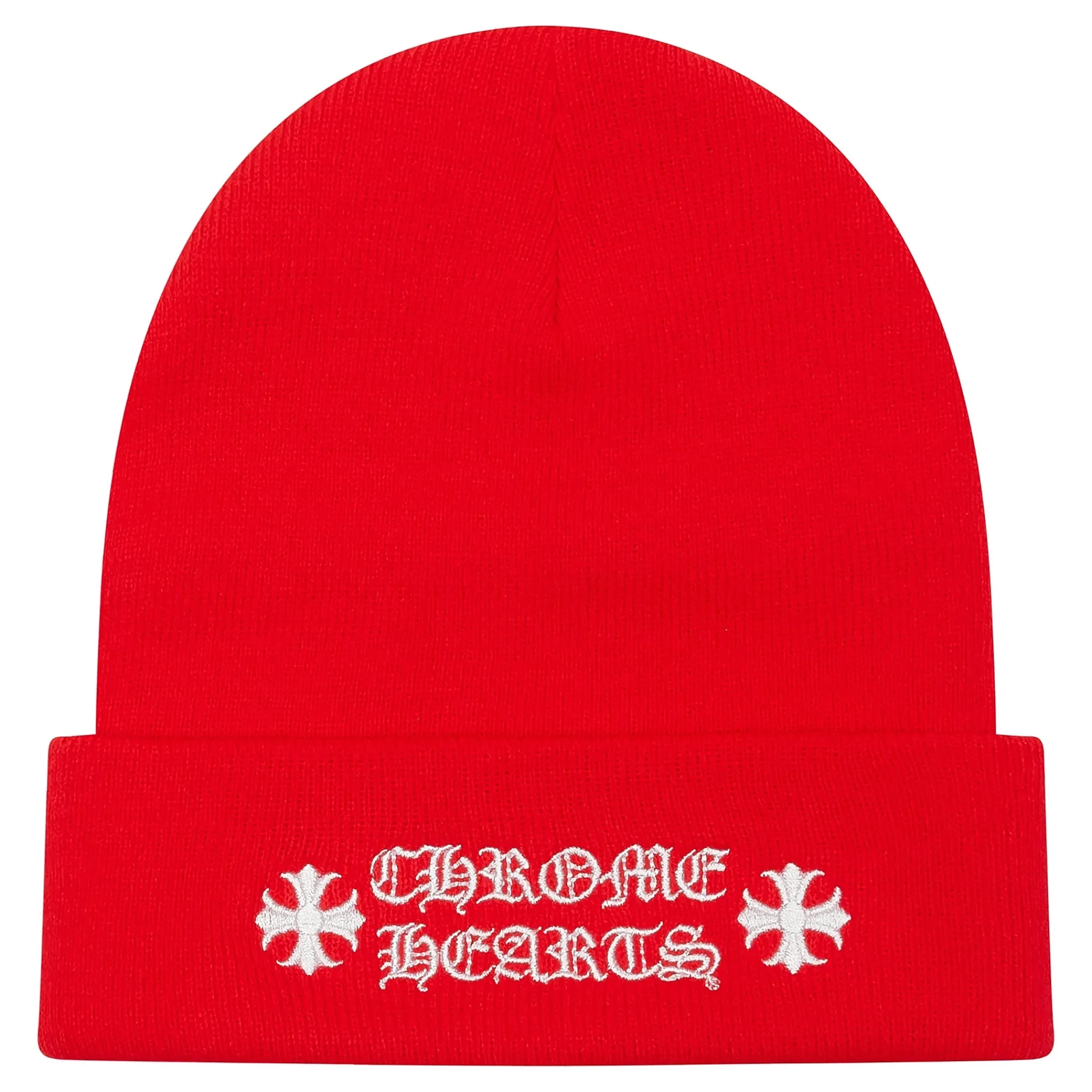 Chrome Hearts Logo Red Beanie< Hats & Caps