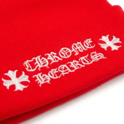 Chrome Hearts Logo Red Beanie< Hats & Caps