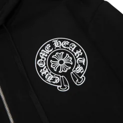 Chrome Hearts Manchester Exclusive Horse Shoe Zip-Up Black Hoodie< Sweatshirts & Hoodies