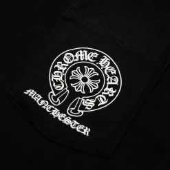 Chrome Hearts Manchester Exclusive Horse Shoe Pocket Logo L/S Black T Shirt< T-shirts