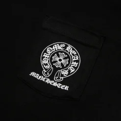 Chrome Hearts Manchester Exclusive Horse Shoe Pocket Logo Black T Shirt< T-shirts