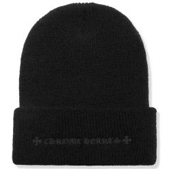 Chrome Hearts Plus Cross Black Beanie< Hats & Caps