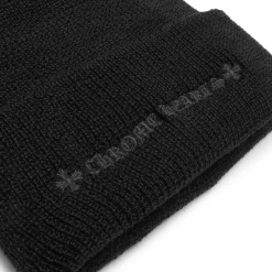 Chrome Hearts Plus Cross Black Beanie< Hats & Caps
