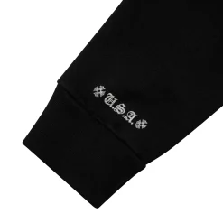 Chrome Hearts Silver Glitter Black Hoodie< Sweatshirts & Hoodies