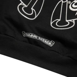 Chrome Hearts Silver Glitter Black Hoodie< Sweatshirts & Hoodies