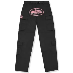 Corteiz Guerillaz Black Pink Cargo Pants< Cargo Pants|Bottoms
