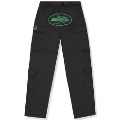Corteiz Mula Guerillaz Black Green Cargo Pants< Cargo Pants|Bottoms