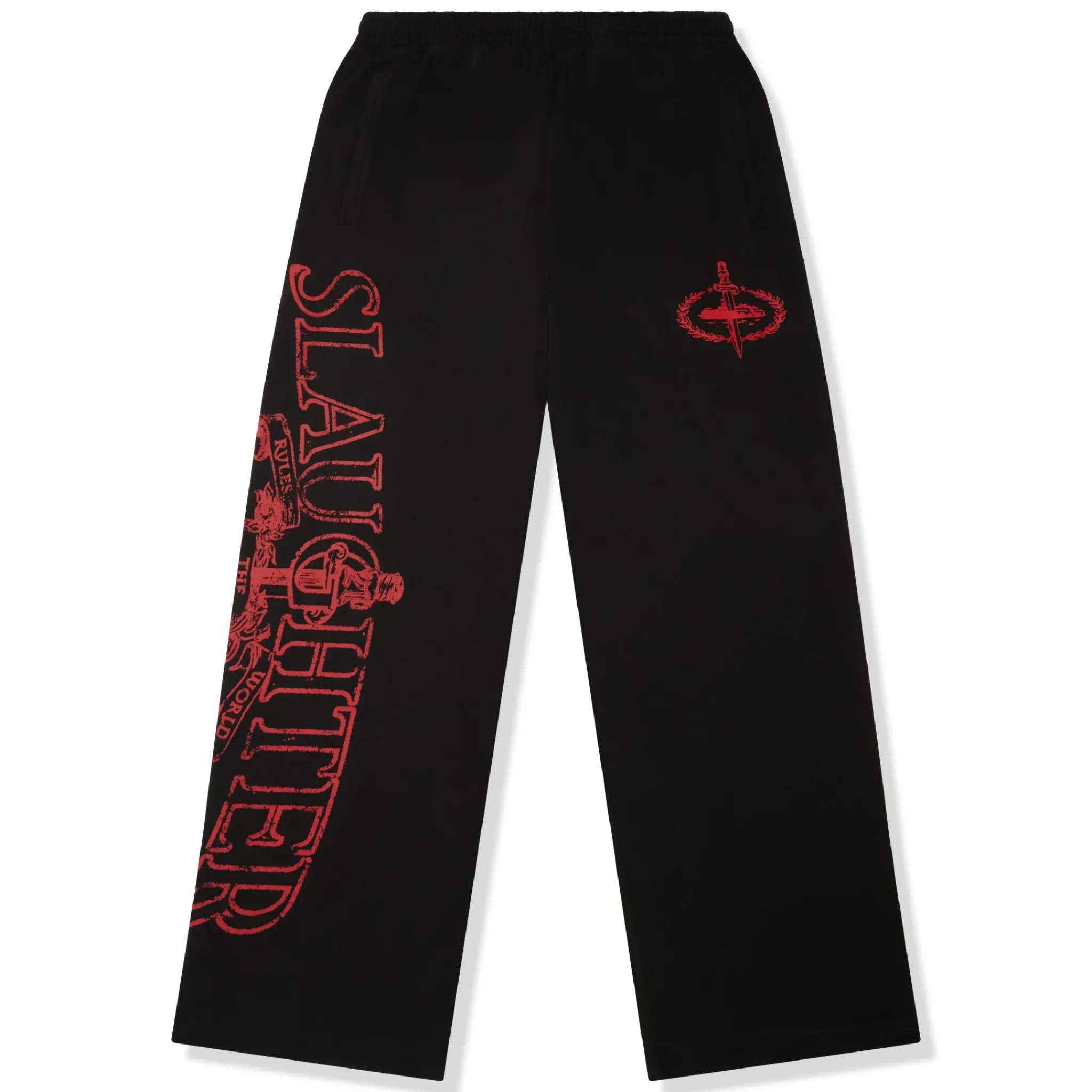 Corteiz x Slaughter Gang 21 Savage Black Sweatpants< Bottoms|Sweatpants