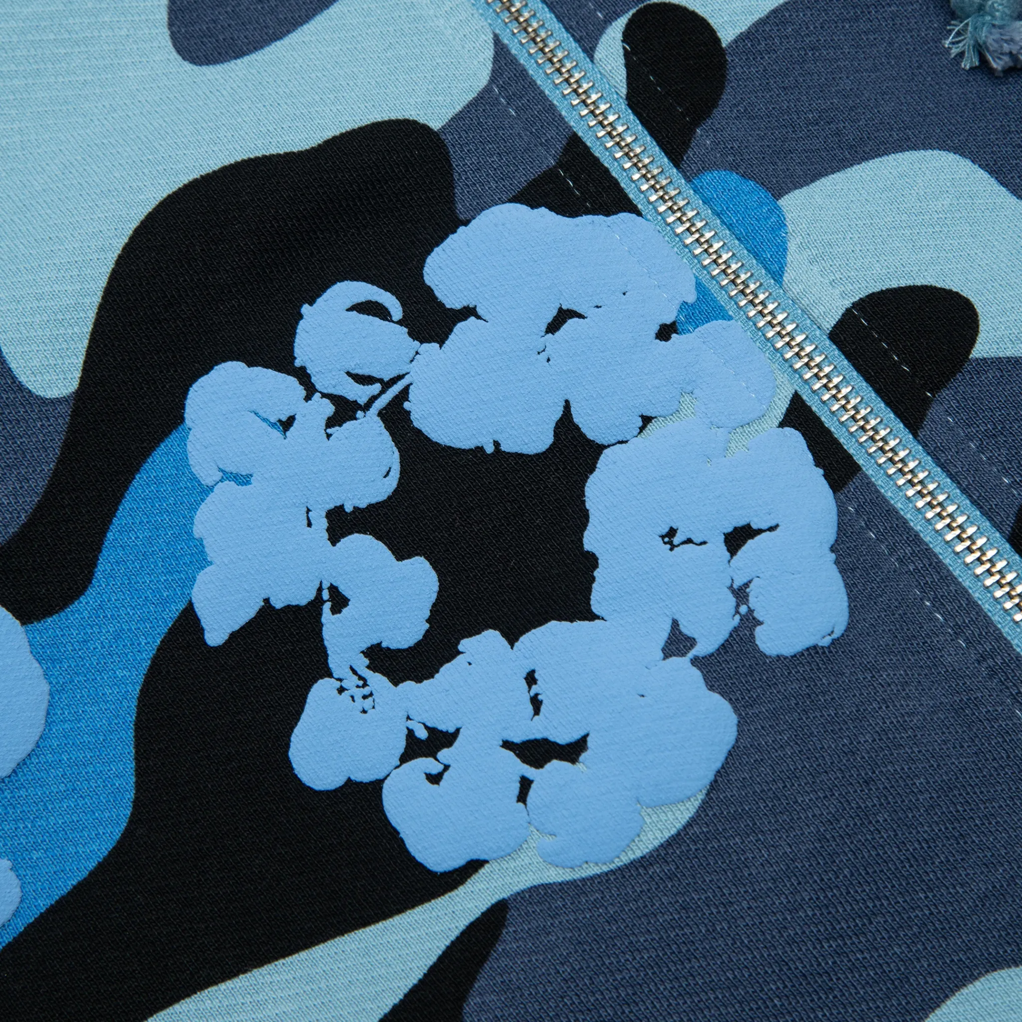Denim Tears Blue Camo Cotton Wreath Zip-Up Hoodie< Matching Sets|Sweatshirts & Hoodies