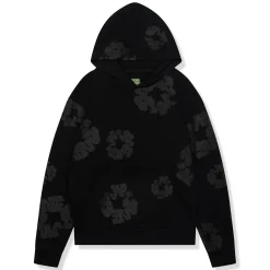 Denim Tears Cotton Wreath Black Monochrome Hoodie< Sweatshirts & Hoodies